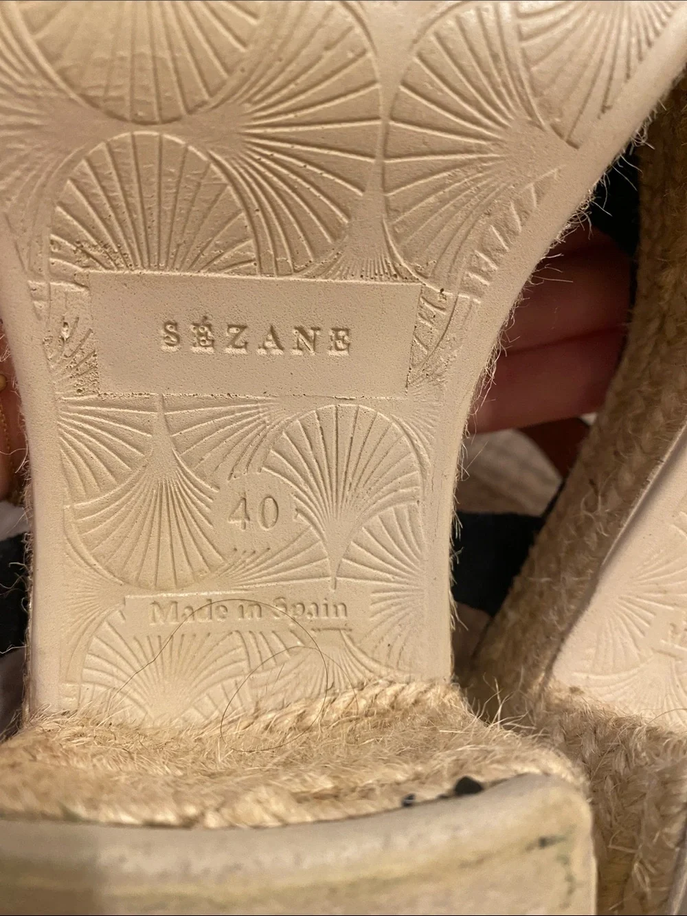 Sezane Black Suede Espadrille Platform Sandals - Women. Size 41